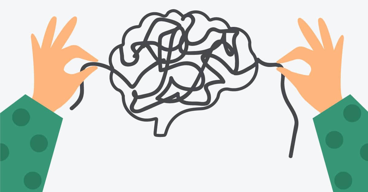 illustration of strings displayed as a brain