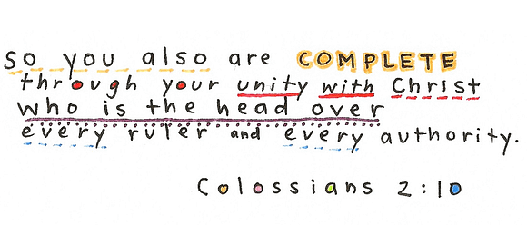 Colossians 2:10 Bible verse memory card
