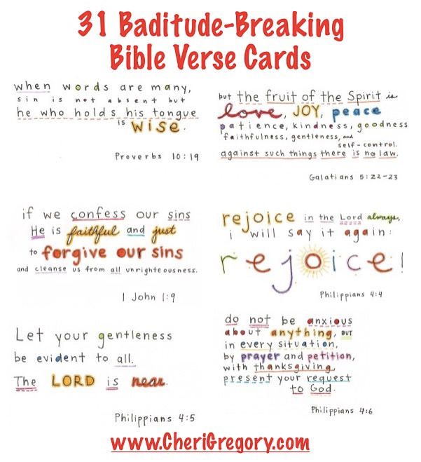 31 Baditude Breaking Bible Verse Cards